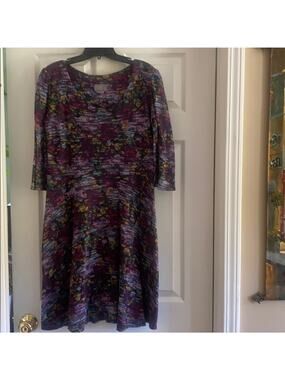 Feather brand Large multi color cotton blend print dress